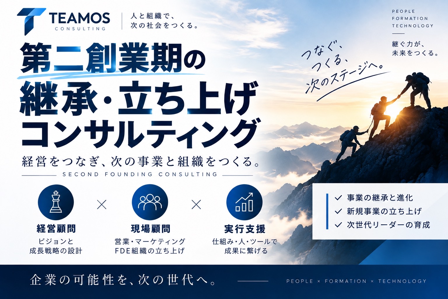 第二創業期の継承・立ち上げコンサルティング